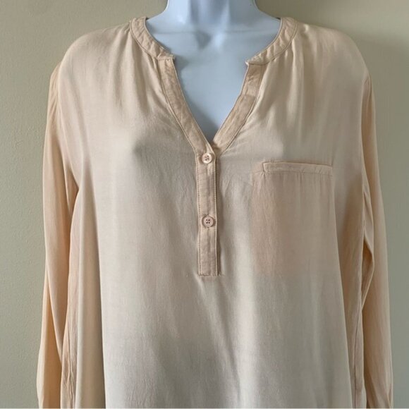 Anthropologie Lush Women’s Button Blouse Top 3/4 Length Sleeve Peach Pink Small - Picture 12 of 16